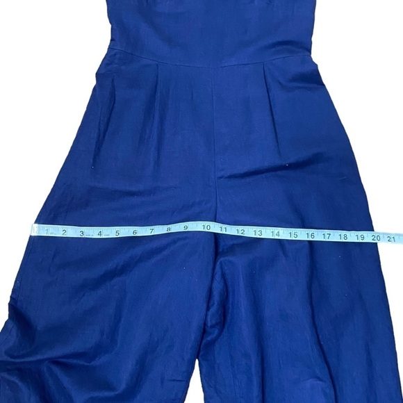 J Crew Tie Front Wide Leg Jumpsuit in Linen Cotton - Picture 13 of 15